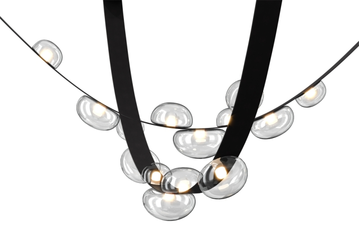 Подвесной светильник Crystal Lux BOSQUE SP7 L3000 BLACK/TRANSPARENT 