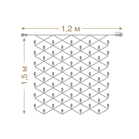 1,2*1,5м. Электрогирлянда-конструктор ''Сеть'' 144LED (синий) IP44 Vegas 295928