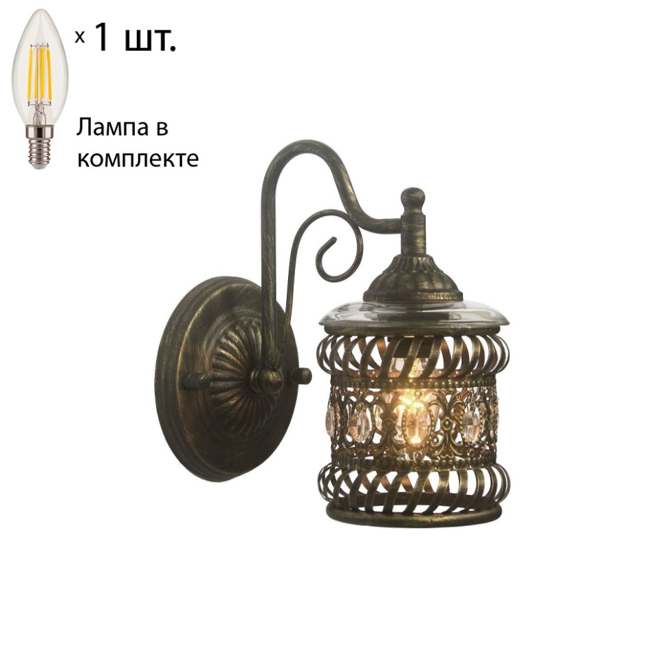 Бра с лампочкой Favourite Arabia 1621-1W+Lamps E14 Свеча