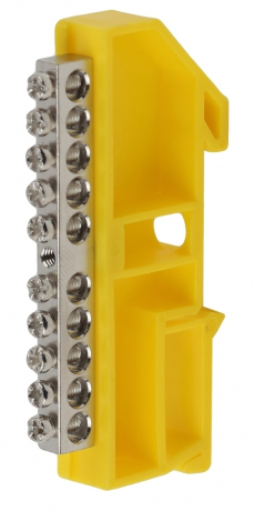 NO-222-92-1 Эра Шина PE "Земля" на на DIN-изол ШНИ-6х9-10 никелированная Д-Желтый (10/250/9000) (299128)