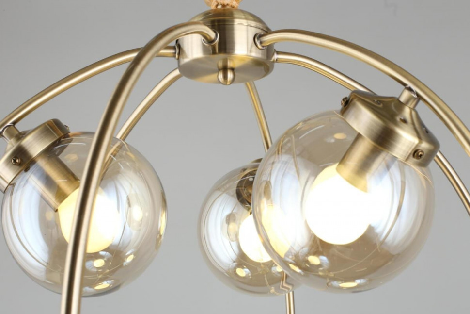 Люстра подвесная с лампочками Omnilux OML-94513-06+Lamps, цвет бронза OML-94513-06+Lamps - фото 4
