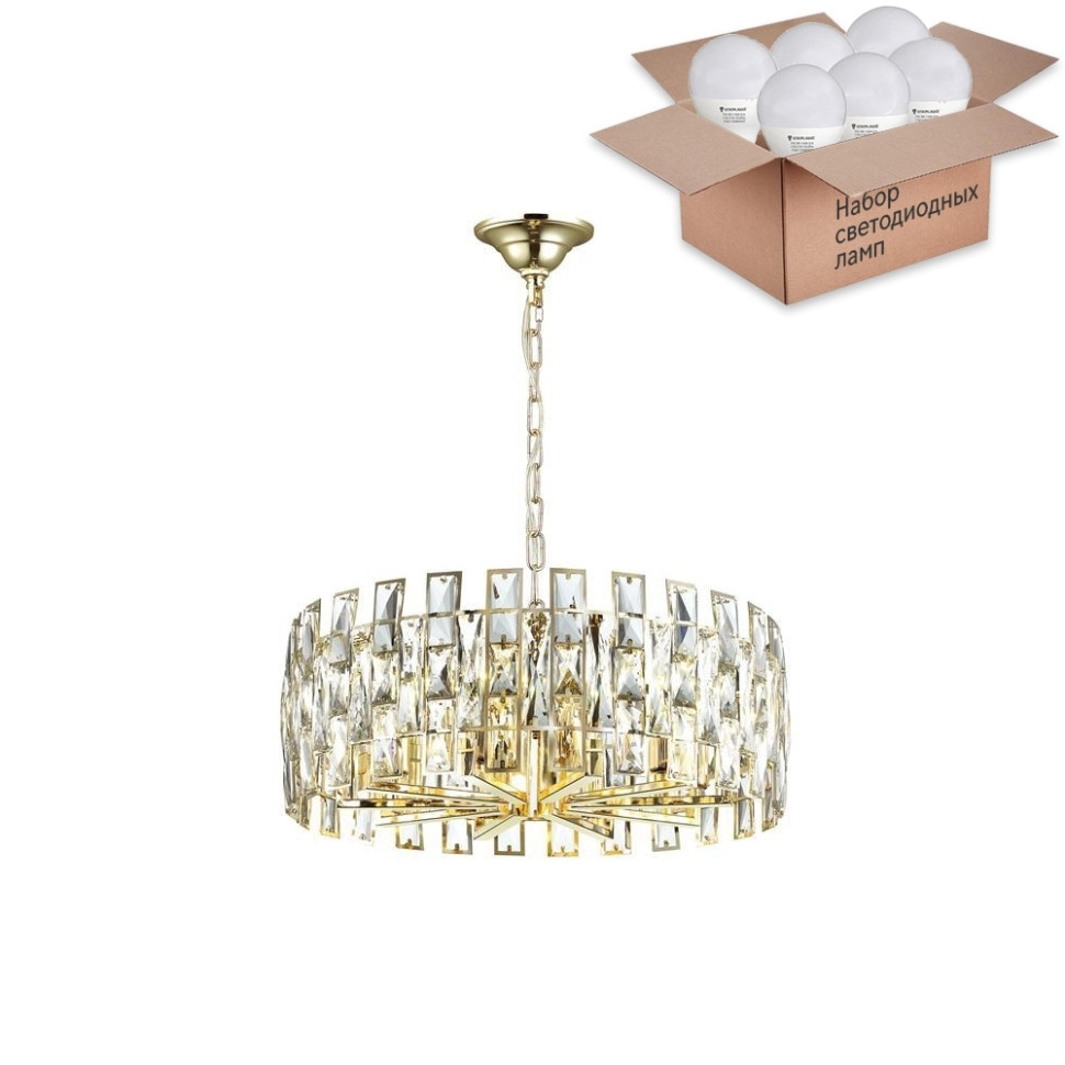 Подвесная люстра с лампочками Odeon Light Diora 4121/10+Lamps E14 P45, цвет золото 4121/10+Lamps E14 P45 - фото 2