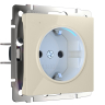 Розетка с заземлением с подсветкой, без рамки Werkel слоновая кость W1171403