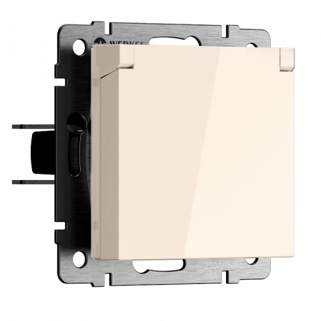 Розетка с заземлением и со шторкой, без рамки с крышкой Werkel  W1171262 