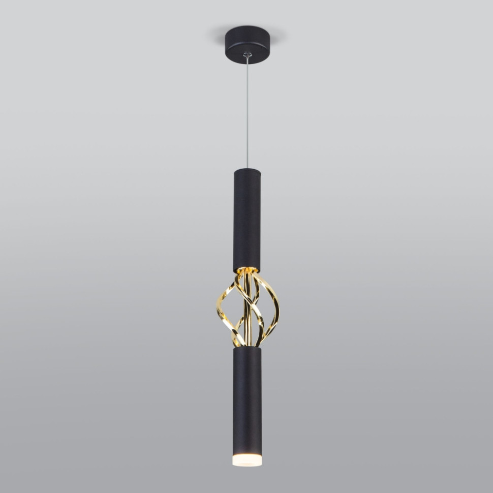 Подвесной светодиодный светильник Eurosvet Lance 50191/1 LED черный/золото (a049107)