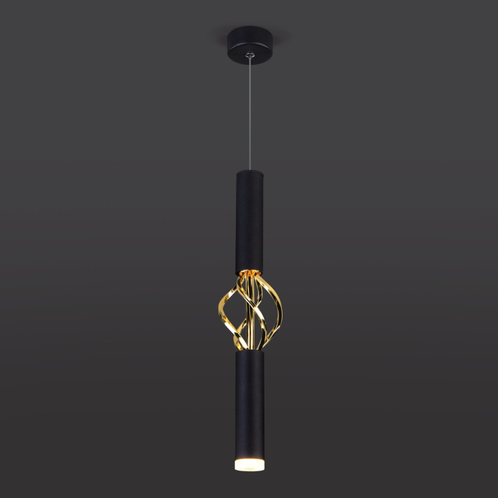 Подвесной светодиодный светильник Евросвет Lance 50191/1 LED черный/золото (a049107), цвет золото; черный 50191/1 LED черный/золото - фото 4