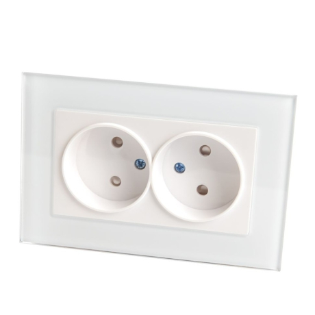 Нарушена упаковка!  <315905> Розетка на 2 поста с защитной шторкой (белый) Катрин Stekker GLS10-7013-01 39168