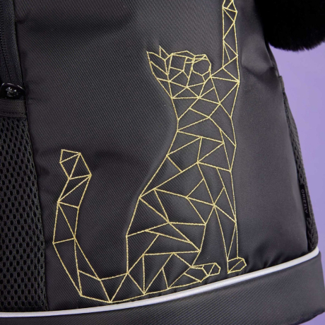 Нарушена упаковка!  <796751> Рюкзак GRIZZLY школьный, анатомическая спинка, 2 отделения, для девочек, "GOLD CAT", 38х28х18 см, RG-563-2/1 (274192)