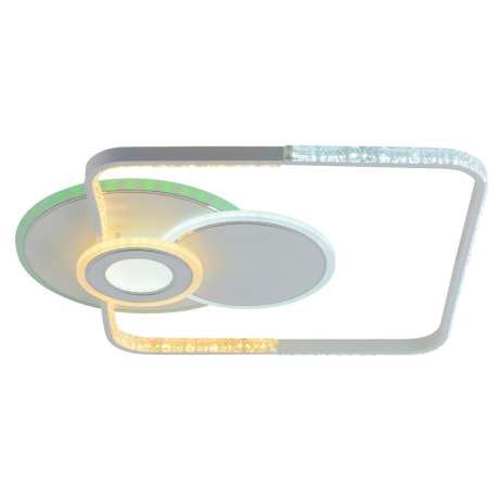 Светодиодная диммируемая люстра с ПДУ Profit Light 8292 WHT 108W+8W RGB 