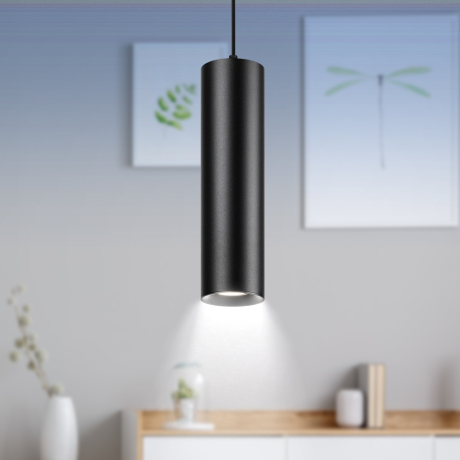 PL1 GU10 BK 300 Подсветка ЭРА подвесной, GU10, D80*300мм, черный (20/240) Б0041506 