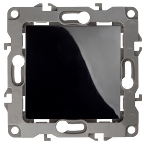 Выключатель одноклавишный (черный) 10АХ-250В Эра 12-1001-06 (Б0014632) - фото 1