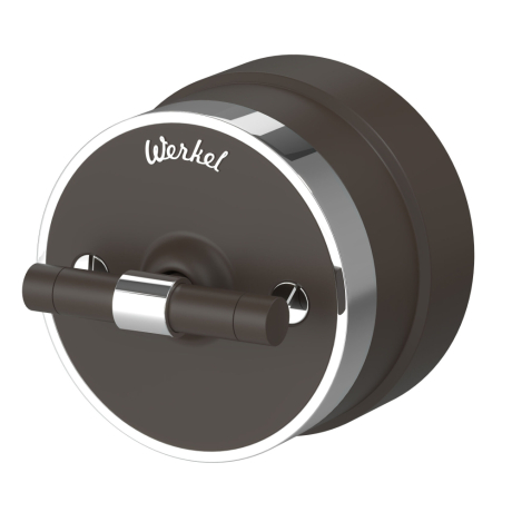 Выключатель двухклавишный с корпусом Werkel Vintage (мокко матовый/хром) W5822052