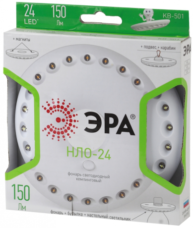 Кемпинговый светодиодный фонарь ЭРА от батареек 20x140 150 лм KB-501 163760