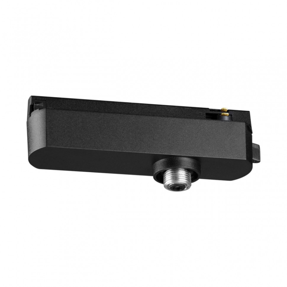 Трековый однофазный трехжильный адаптер для светильников 359128-359133 Novotech RAMO 359127, цвет черный