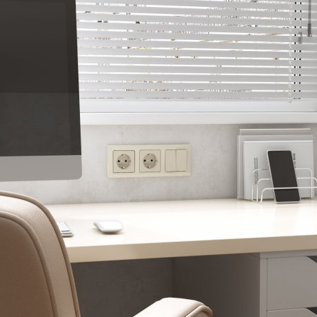 Розетка с заземлением и со шторками, без рамки Werkel айвори матовый W1171162