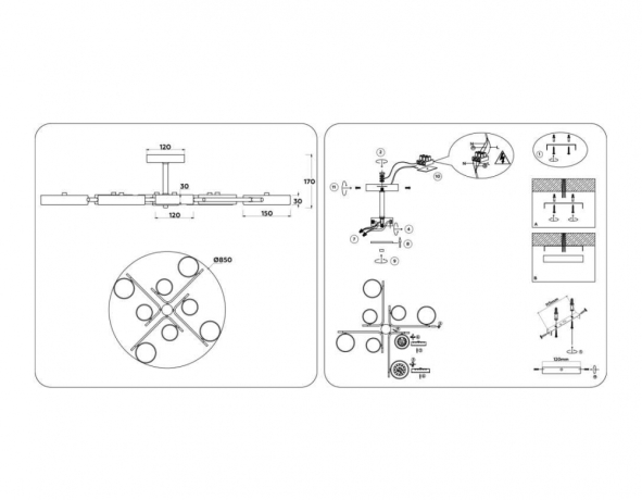 Люстра на штанге Ambrella Light FL FL516339 