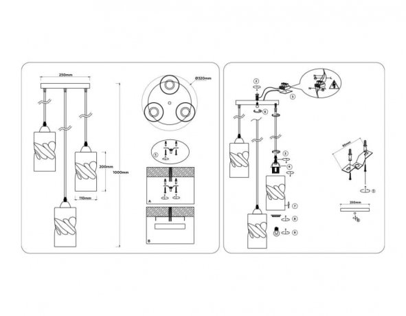 Подвесной светильник Ambrella Light TR TR3414 