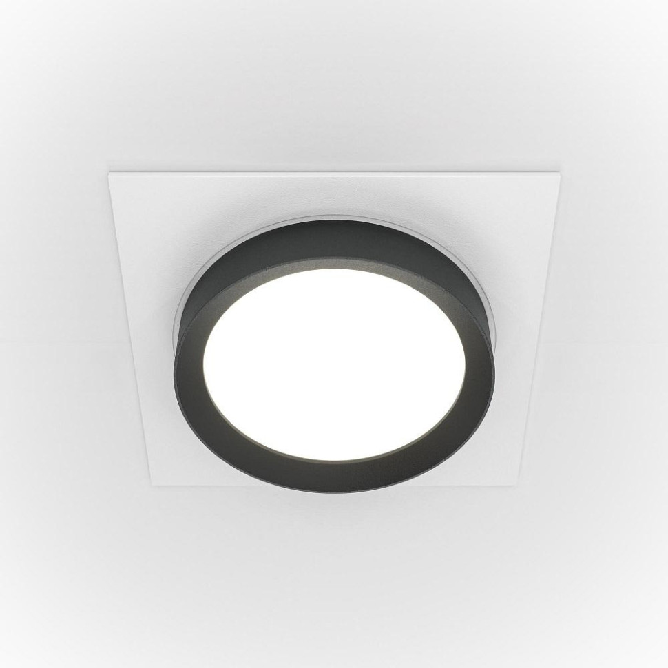 Встраиваемый светильник Maytoni Hoop DL086-GX53-SQ-WB, цвет бело-черный - фото 4