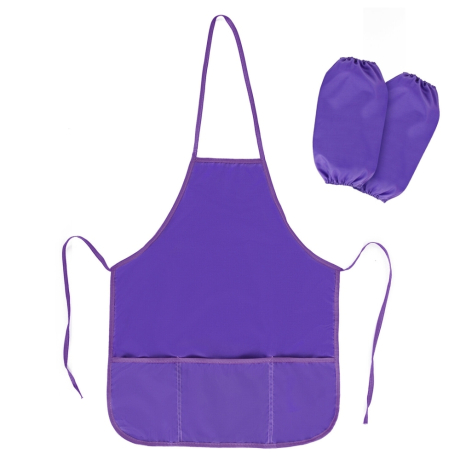 Нарушена упаковка!  <371353> Фартук с нарукавниками для уроков труда ПИФАГОР, увеличенный размер, 45х60 см, фиолетовый,  271093