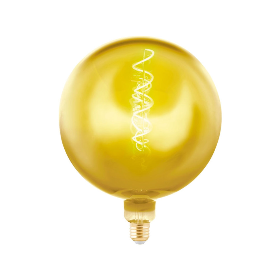 Светодиодная диммируемая лампа Е27 4W 1900K (теплый) G200 Eglo (11896), цвет золотой - фото 1