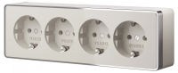 Розетка четверная с заземлением и со шторками Werkel Gallant W5072204