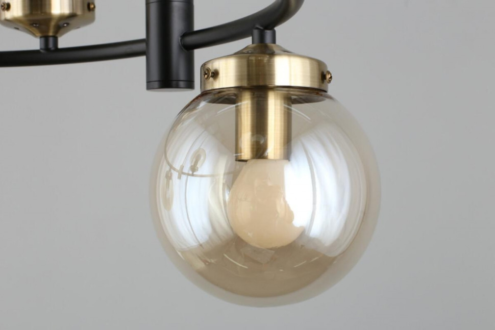 Люстра подвесная с лампочками Omnilux OML-94003-06+Lamps, цвет черный+бронза OML-94003-06+Lamps - фото 4