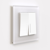 Выключатель двухклавишный с подсветкой без рамки Werkel белый матовый W1120161