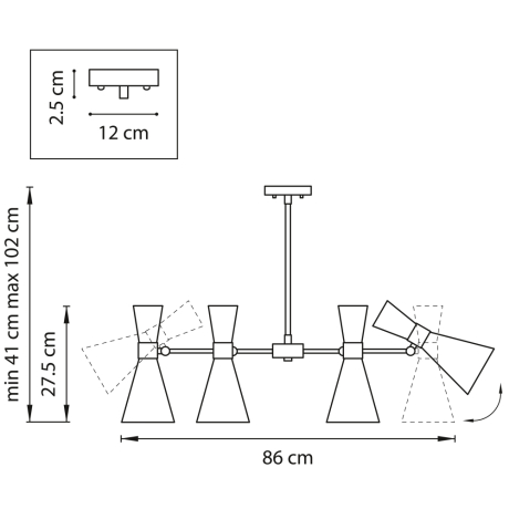 Люстра на штанге Lightstar Dumo 816087 