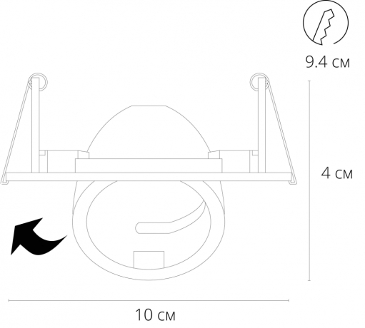 Встраиваемый светильник Arte Lamp Accento A4009PL-1BK 