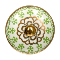 Нарушена упаковка!  <303148> 66103 BLUMEN HAUS Ручка металлическая для мебели ''Зеленый чай'', цвет зеленый, рисунок золотой /300/6