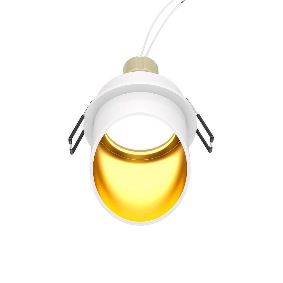 Встраиваемый светильник Maytoni Lipari DL044-01-GU10-W, цвет белый с золотом - фото 1