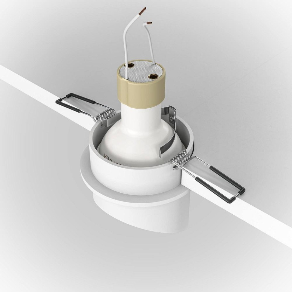 Встраиваемый светильник Maytoni Lipari DL044-01-GU10-W, цвет белый с золотом - фото 3