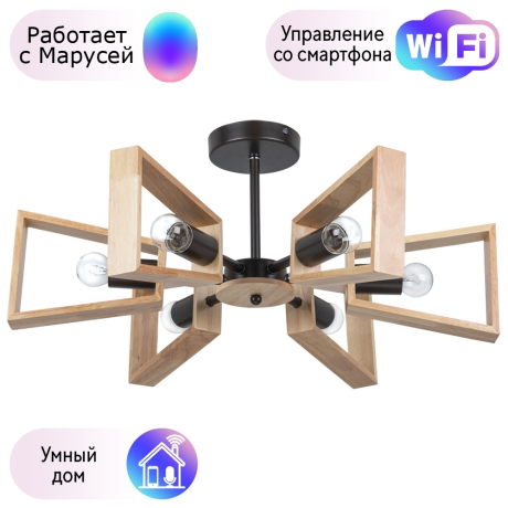 Потолочная люстра на штанге Arte Lamp Brussels с поддержкой Маруся A8030PL-6BK-М 