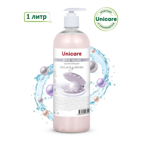 Нарушена упаковка!  <376156> Мыло-крем жидкое 1 л UNICARE "Жемчужное", увлажняющее, дозатор, UC501058 (608154)