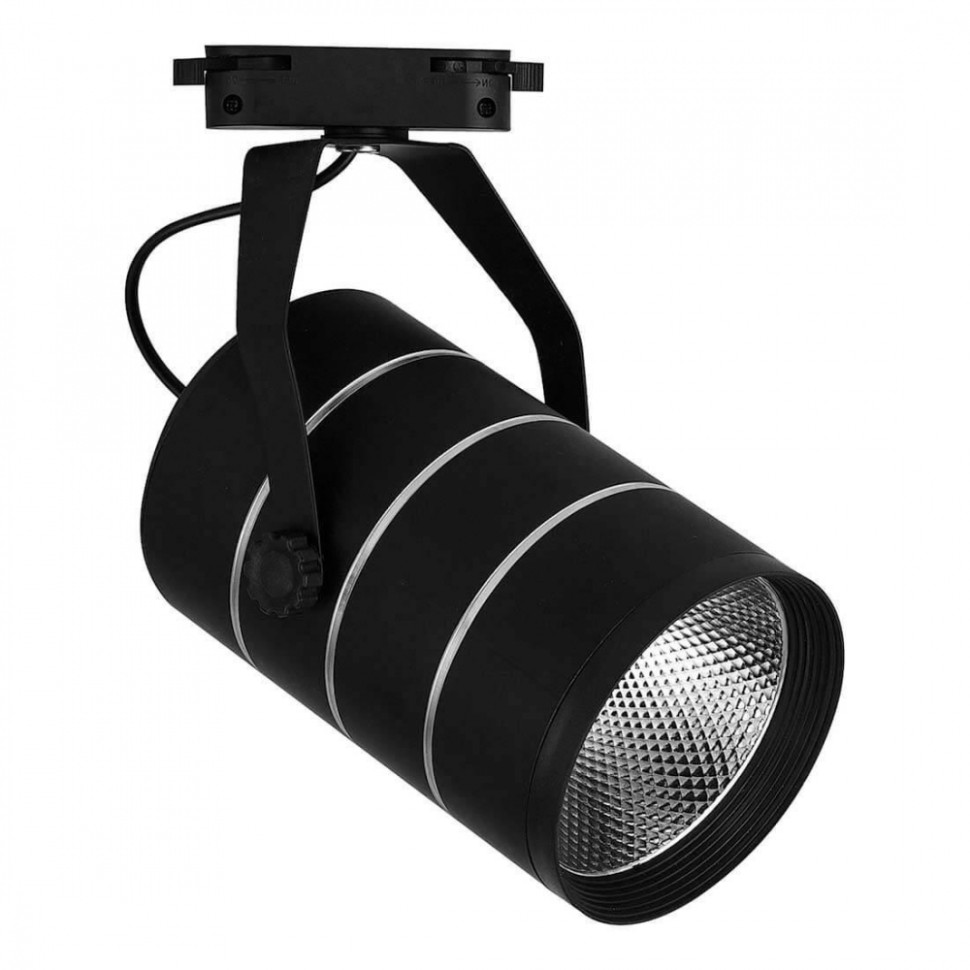 Однофазный LED светильник 12W 4000К для трека AL112 Feron (41185), цвет черный - фото 1