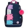 Нарушена упаковка!  <796750> Рюкзак GRIZZLY школьный, анатомическая спинка, 2 отделения, для девочек, "STAY CHEERFUL", 38х28х18 см, RG-463-6/1 (274188)