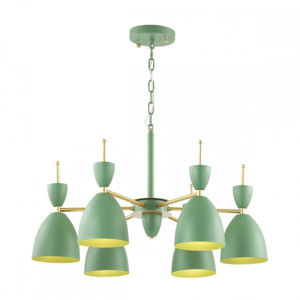 Люстра подвесная со светодиодными лампочками E27, комплект от Lustrof. №161054-642490, цвет зеленый - фото 1