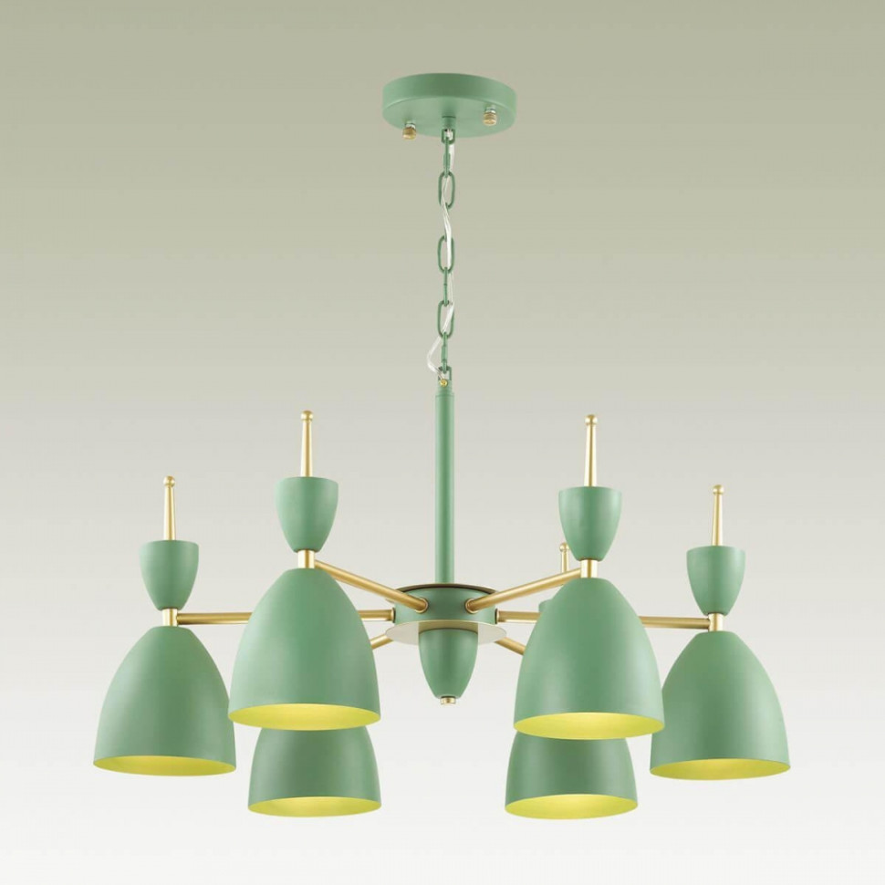 Люстра подвесная со светодиодными лампочками E27, комплект от Lustrof. №161054-642490, цвет зеленый - фото 4