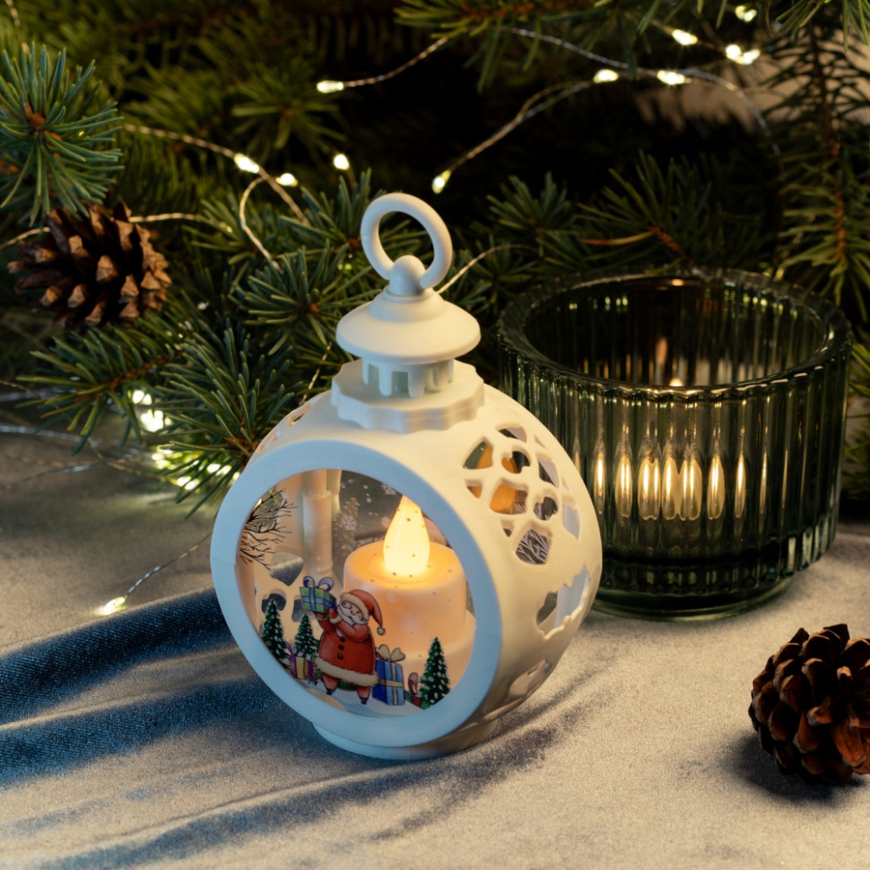 светильник новогодний горка рождественская карина 7 9237 белый теплый Светильник новогодний Свеча ЭРА ENID-TW 12 см (Б0060476)