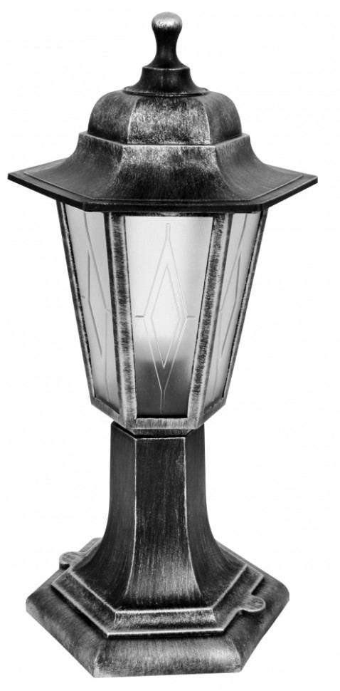 Светильник садово-парковый Camelion  PP4104 C42 НТУ 06-60-001 У1 ''Оскар1'' черный+серебро 13844 подставка для тарелок и разделочных досок на 3 предмета 20×14×14 см серебро