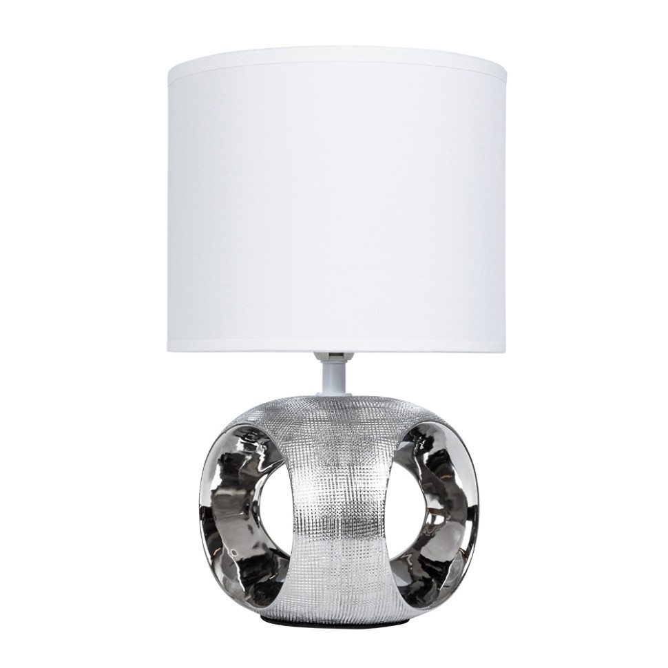 Настольная лампа с абажуром и LED лампой. Комплект от Lustrof №648746-709330, цвет хром