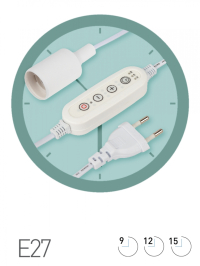 Светильник для растений ЭРА FITO-Time Holder E27 1,5 м с проводом и таймером для фитоламп с цоколем Е27 Б0059882