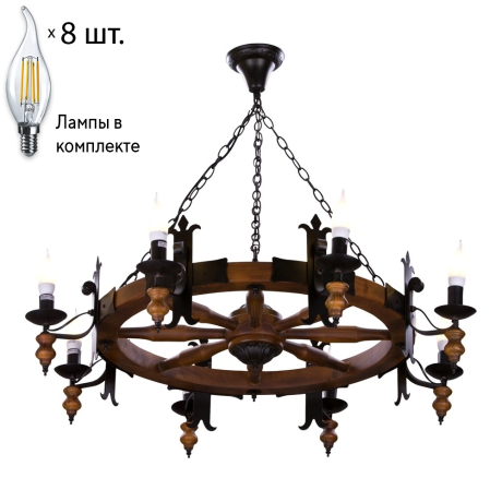 Подвесная люстра с лампочками Velante 586-703-08+Lamps E14 Свеча 