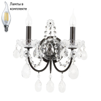 Бра с лампочками CRYSTAL LUX Odelis AP2 Brown+Lamps