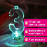 Нарушена упаковка! <302480> Цифра-подсвечник "3" светодиодная, ЗОЛОТАЯ СКАЗКА, в наборе 4 свечи 6 см, 1 батарейка, 591426 (591426)