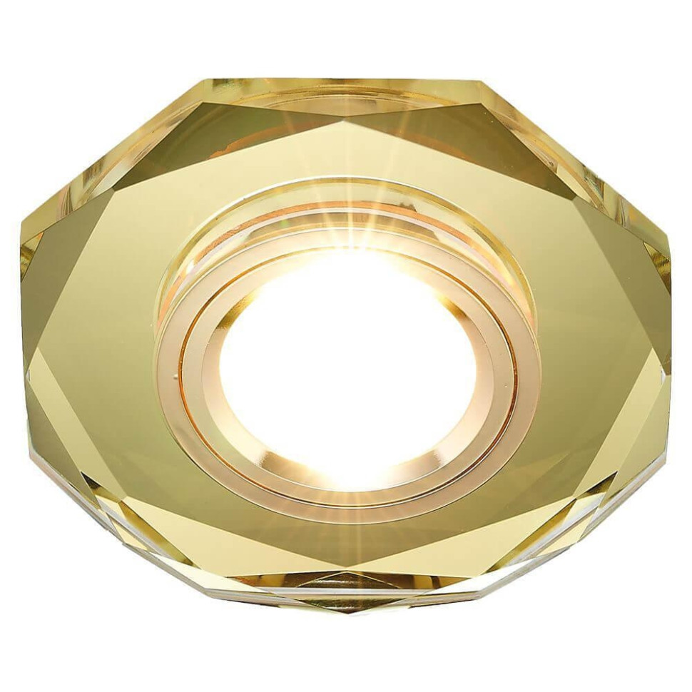 Встраиваемый точечный зеркальный светильник MR16 Ambrella light Crystal spot 8020 GOLD