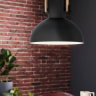 44056 Подвес LUBENHAM , 1х28W(E27), ?300, H1100, сталь, дерево, черный, коричневый Eglo 