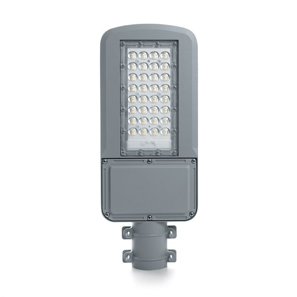 Светодиодный уличный фонарь консольный на столб Feron SP3040 30W 5000K 230V, серый 41547 фонарь на столб feron оптима 11563