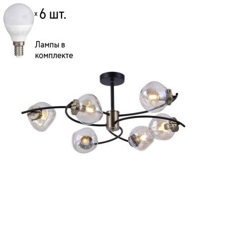 Люстра на штанге с лампочками Omnilux OML-95307-06+Lamps 
