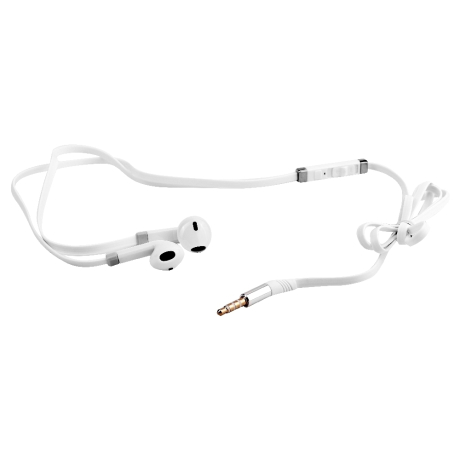 ERGOLUX ELX-WHP02-C01 (Наушники вкладыши с микрофоном проводные, 3.5мм, 1,2м, Белые, Коробка) (15283)